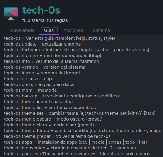 Guía de tech-0s